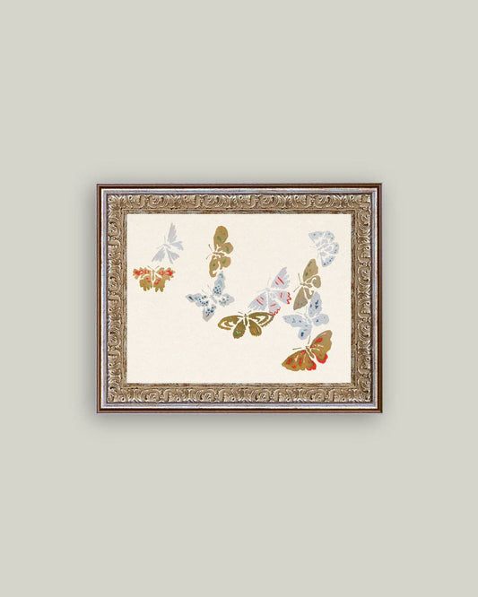 Butterfly Watercolor Framed Antique Art
