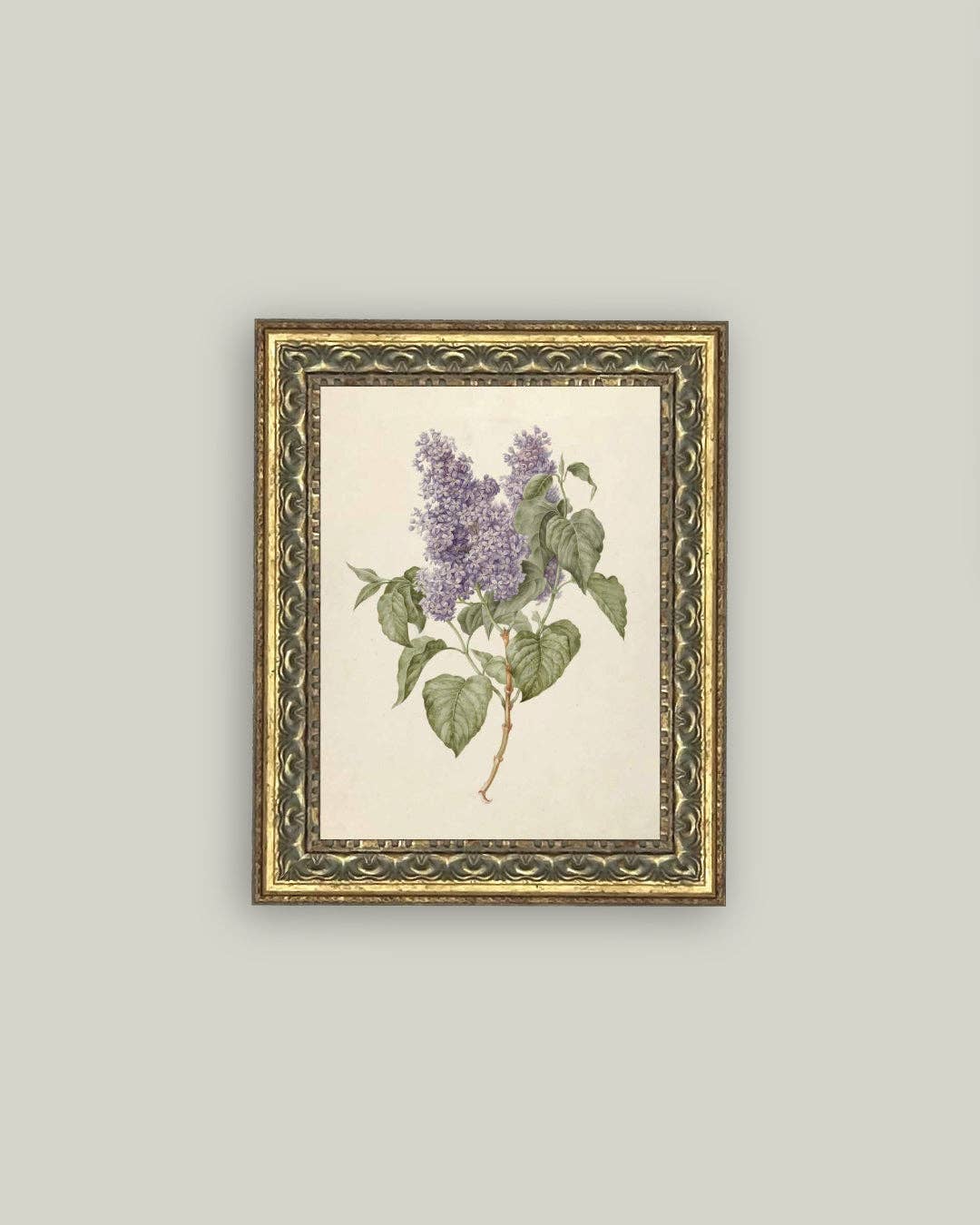 Lilac Branch Framed Antique Art