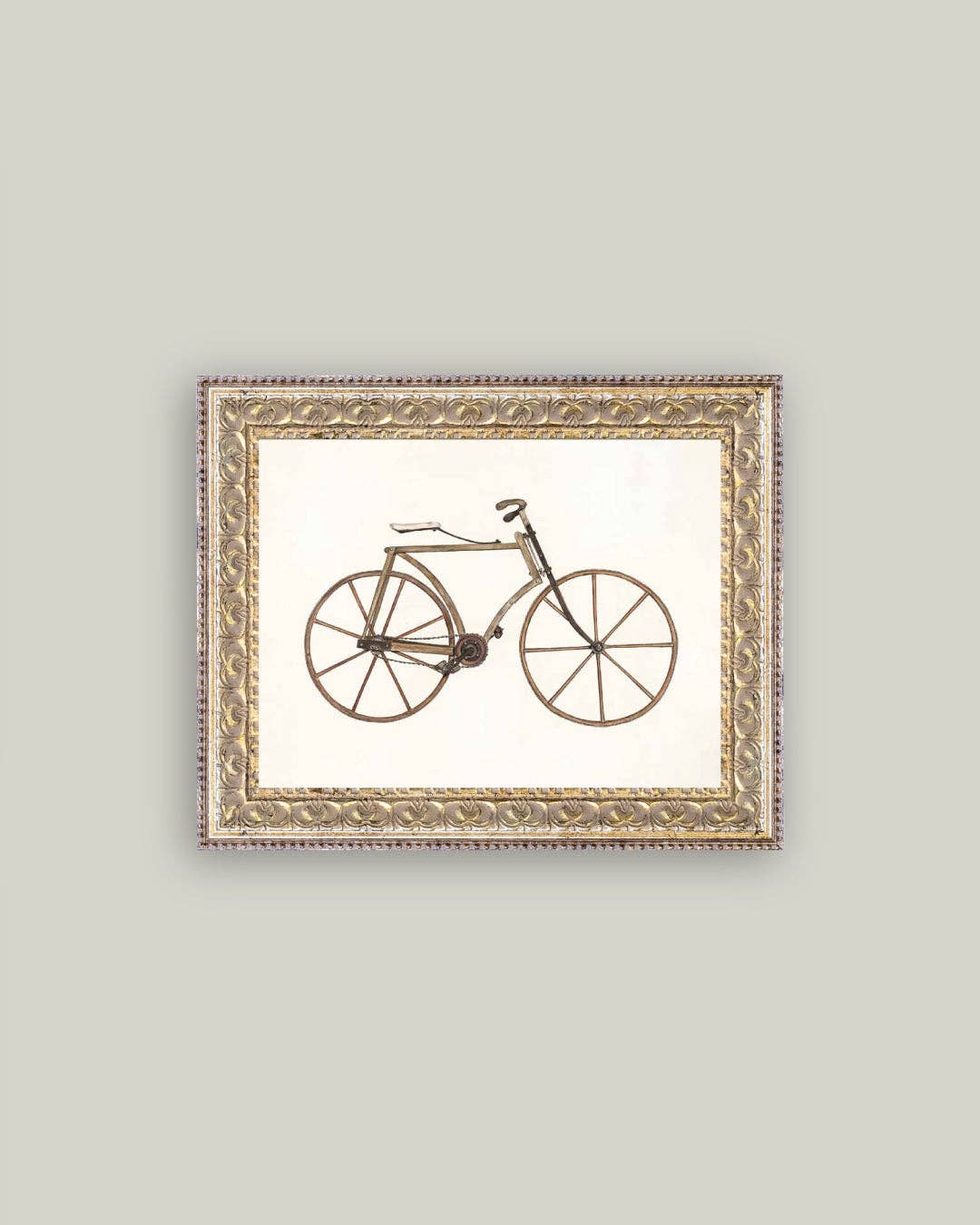 Old School Bike Framed Antique Art