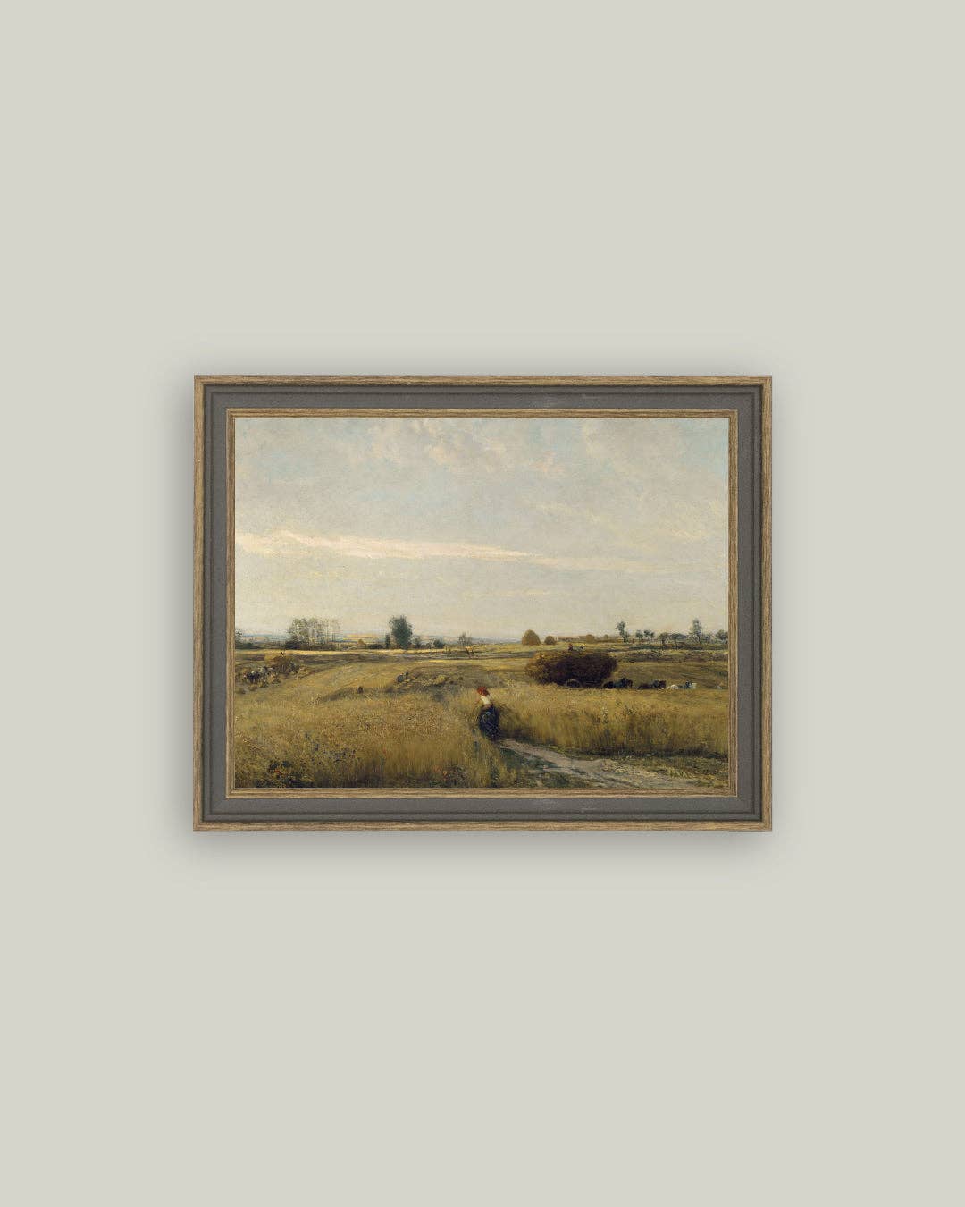 Harvest Landscape Framed Antique Art