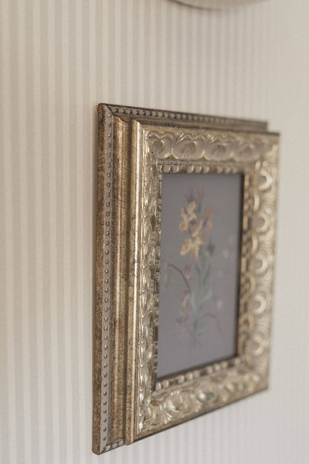 French Wildflowers Framed Antique Art