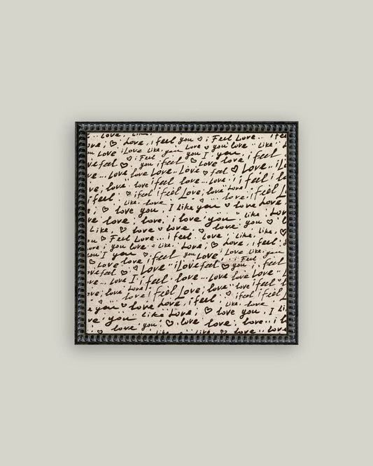 I Love You Framed Antique Art