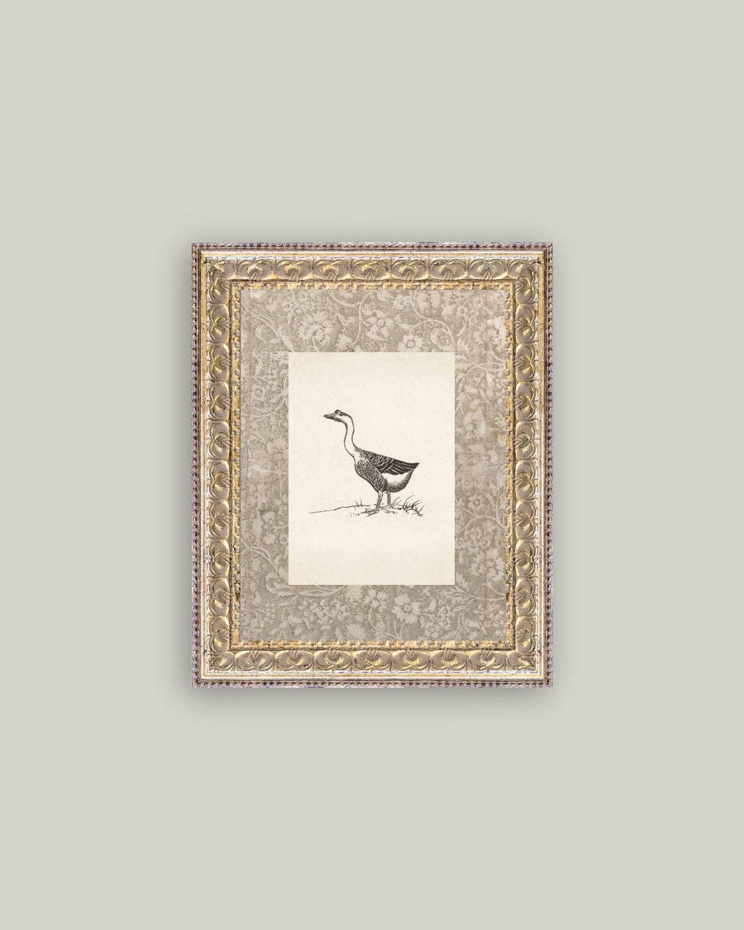 Single Goose Framed Antique Art