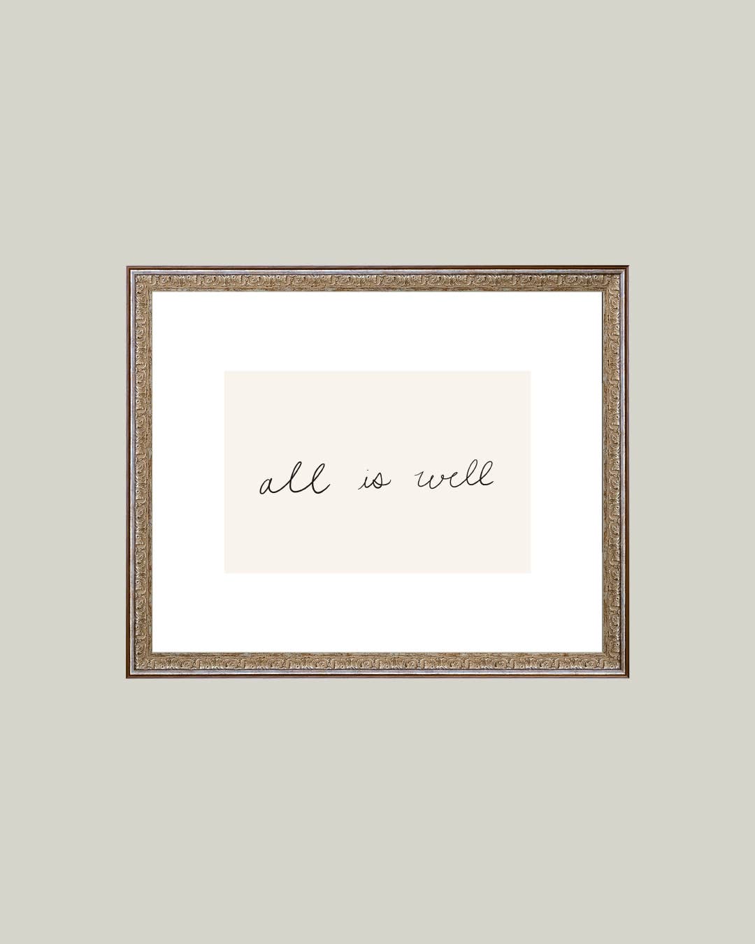 All Is Well Framed Antique Print