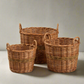 Woven Green Stripe Basket