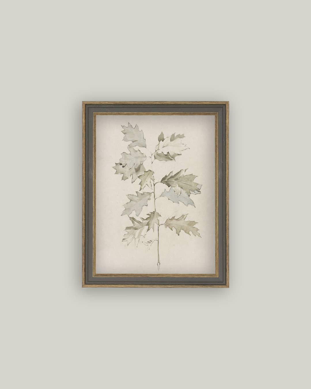 Oak Leaves Framed Antique Art