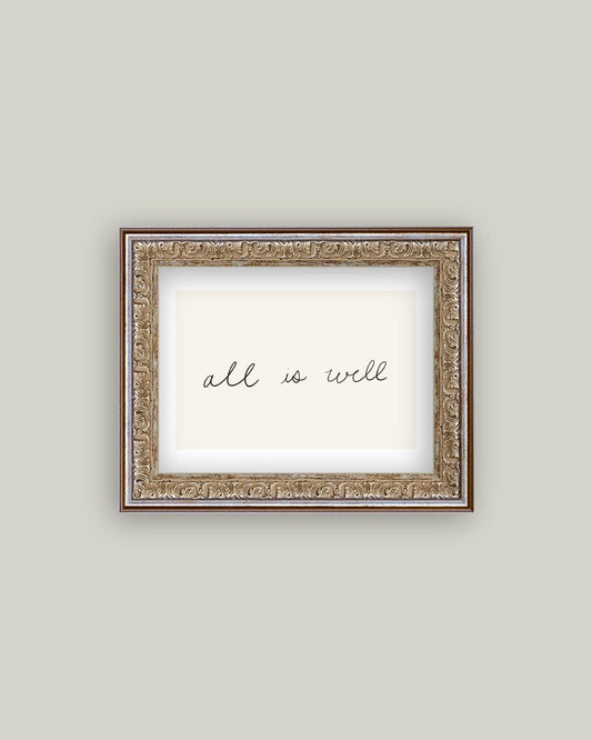 All Is Well Framed Antique Print