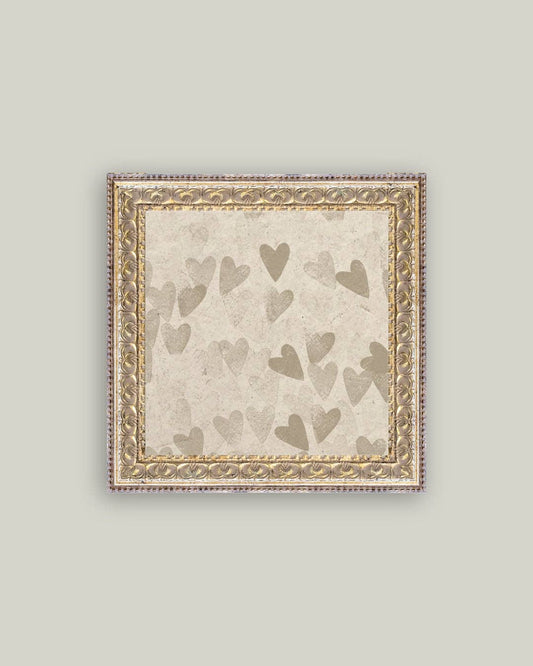 Heart Pattern Framed Antique Art